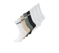 JACK & JONES Jacurbn-Calcetines de Tenis (7 Unidades), Blanco/Pack: Blanco-Blanco-Blanco-Negro-Moonbeam-Agave Green-White, Talla única Hombres