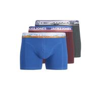 JACK & JONES Jacwayne Solid Trunks 3 Pack, Forest River/Pack: True Blue - Vineyard Vineyard Wine, L