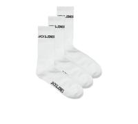 JACK & JONES Jacmelvin Noos-Calcetines de Tenis (3 Unidades), Blanco/Pack:White-White, Talla única para Hombre
