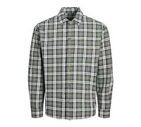 JACK & JONES Jcocollective Zac Check-Camiseta de Manga Corta Camisa Larga, Verde ágave, M para Hombre