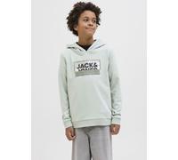 Jack & Jones Jcologan Ss24 Print Sweat Hood Sn Jnr 10A Gris