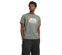 JACK & JONES Jcomap Logo tee SS Crew Neck Sn Camiseta, Verde ágave, XS Hombres