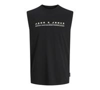 JACK & JONES Jcorecharge Front Branding Tank Top, Negro, M Hombres