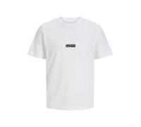 JACK & JONES Jcosago Logo Slub tee SS Crew Neck, Blanco Brillante, S