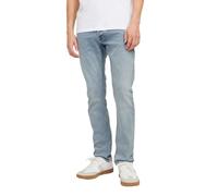 JACK & JONES Jeans Glenn Original Slim Fit para hombre: elástico de alto rendimiento para uso durante todo el día, Azul Lavado, 30W / 34L
