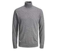 JACK & JONES Jersey de Punto para Hombre con Cuello Alto., Gris, M