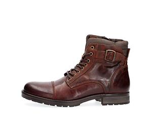 JACK & JONES - Jfwalbany Leather Brown Stone STS, Botas Estilo Motero Hombre, Marrón, 42 EU