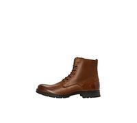 JACK & JONES Hombres Botas con cordones 'JFWORCA LEATHER COGNAC 19 SN' cognac, Talla 42, 4371483