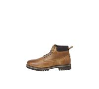 JACK & JONES Jfwqueensway-Botas de Piel Sn, Botines con Cordones Hombre, Ocre, 46 EU