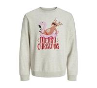 JACK & JONES Jjchristmas - Sudadera con Cuello Redondo, Color Blanco., S