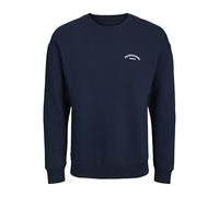 JACK & JONES Jjcollege Logo Sudadera Crew Pls - Talla Grande, Azul Marino, 5XL