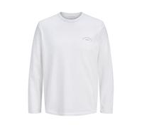 JACK & JONES Jjcollege Logo tee LS Crew Neck, Blanco Brillante, XL Hombres