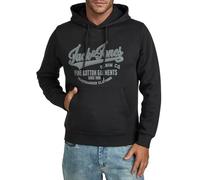 JACK & JONES JJEADRIAN Sudadera con capucha para hombre, corte regular, sudadera con capucha, estampado negro, gris, verde, marrón, beige, azul, S, M, L, XL, XXL, 3XL, Negro (Jack & Jones), L