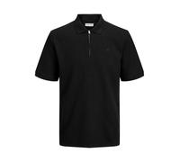 JACK & JONES Jjeaustin Zip Polo SS Noos Pls, Negro, 6XL Hombres