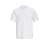JACK & JONES Jjeaustin Zip Polo SS Sn, Blanco, M Hombres