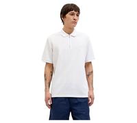 JACK & JONES Jjeaustin Zip Polo SS Sn, Blanco, M Hombres