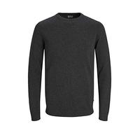 JACK & JONES Jjebasic Knit Crew Neck Noos, suéter Hombre, Gris (Dark Grey Melange Dark Melange), X-Small