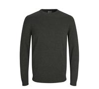 JACK & JONES Jjebasic Knit Crew Neck Noos, suéter Hombre, Verde (Deep Depths Detail: Twisted with Black), Medium