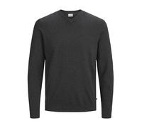 JACK & JONES Jjebasic Knit V-Neck Noos Suéter, Gris (Dark Grey Mixed), L para Hombre