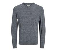 JACK & JONES Jjebasic Knit V-Neck Noos, suéter Hombre, Azul (Navy Blazer Detail: Twisted with Jet Stream), Medium