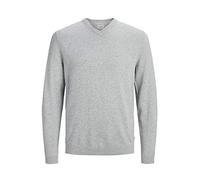 JACK & JONES Jjebasic Knit V-Neck Noos, suéter Hombre, Gris (Light Grey Melange Light Melange), Large