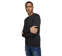 JACK & JONES Jjebasic Knit V-Neck Noos, suéter Hombre, Negro (Black Black), X-Large