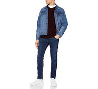 JACK & JONES Jjebasic Knit V-Neck Noos, suéter Hombre, Rojo (Port Royale Detail:Twisted with Black), X-Large