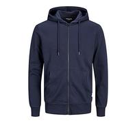 Jack & Jones Jjebasic Sweat Zip Hood Noos Sudadera con capucha de deporte, Azul (Navy Blazer), M Hombre