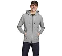Jack & Jones Jjebasic Sweat Zip Hood Noos Sudadera con capucha de deporte, Gris (Light Grey Melange), S Hombre