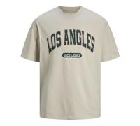 JACK & JONES JJEBRADLEY Varsity tee SS O-Neck STYD, Moonbeam/Print:los Angeles, XL