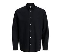 JACK & JONES Jjebreeze Linen Blend Shirt L/S SN Pls, Negro, 6XL Hombre, Negro, 6XL