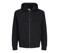 JACK & JONES Jjecharge-Sudadera con Capucha y Cremallera, Negro, S para Hombre