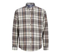 JACK & JONES Camisa 'JJECLASSIC' beige / camelo / marino / marrón oscuro, Talla XS