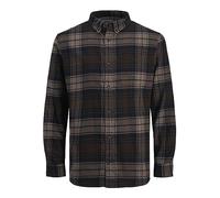 JACK & JONES Jjeclassic Check Shirt L/S Au22 Sn Camisa, Negro Coffee/Fit: Slim Fit, M para Hombre
