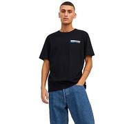 JACK & JONES Jjecorp Logo camiseta SS ONeck Camiseta Cuello Redondo, Black/Print:p4 Small Print, L Hombre