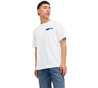 JACK & JONES Jjecorp Logo camiseta SS ONeck Camiseta Cuello Redondo, Blanco/Estampado P4 Small Print, S Hombre