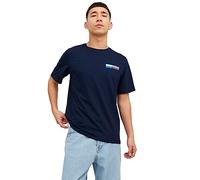 JACK & JONES Jjecorp Logo camiseta SS ONeck Camiseta Cuello Redondo, Navy Blazer/Print:p4 Small Print, L Hombre