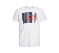 JACK & JONES Jjecorp Logo camiseta SS ONeck Camiseta Cuello Redondo, White Fit:Slim/L Print/Black, XS Hombre