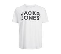 JACK & JONES Jjecorp Logo camiseta Ss Oneck Pls Camiseta, White Print:large Print/Black, 3XL Grande para Hombre