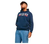 JACK & JONES Jjecorp Logo Sweat Hood Noos Pls Sudadera, Navy Blazer/Print:Play 4, 4XL Grande para Mujer