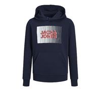 JACK & JONES Jjecorp Logo Sweat Hood Play Moda juvenil Sudadera con Capucha, Azul Marino, 176 para Niños