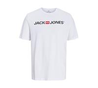 Jack & Jones Jjecorp Logo tee SS Crew Neck Noos Camiseta, Blanco (White Detail: Slim Fit), X-Large para Hombre