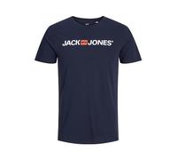 JACK & JONES Jjecorp Logo tee SS Crew Neck Noos, Camiseta Hombre, Azul (Navy Blazer Detail: Slim Fit), Small