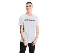JACK & JONES Jjecorp Logo tee SS Crew Neck Noos, Camiseta Hombre, Blanco (White Detail: Slim Fit), X-Large