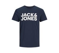 JACK & JONES Jjecorp Logo tee SS Crew Neck Ss19 Noos Camiseta, Azul (Navy Blazer Fit: Slim/Large Print), Medium para Hombre