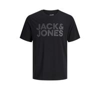 JACK & JONES Jjecorp Logo tee SS O-Neck Noos Camiseta Cuello Redondo, Black Fit:Slim/Large Print/Black, M Hombre