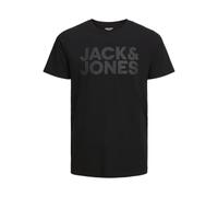 JACK & JONES Jjecorp Logo Tee Ss O-neck Noos Camiseta Cuello Redondo, Black Fit:slim/Large Print/Black, M Hombre