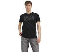 JACK & JONES Jjecorp Logo Tee Ss O-neck Noos Camiseta Cuello Redondo, Black Fit:slim/Large Print/Black, XXL Hombre