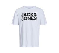 JACK & JONES Jjecorp Logo Tee Ss O-neck Noos Camiseta Cuello Redondo, White/Fit Slim Large Print Black, XS Hombre