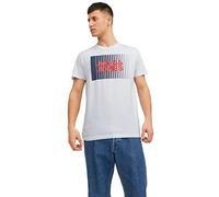 JACK & JONES Jjecorp Logo Tee Ss O-neck Noos Camiseta Cuello Redondo, White Fit:slim/Small Print/Black, M Hombre